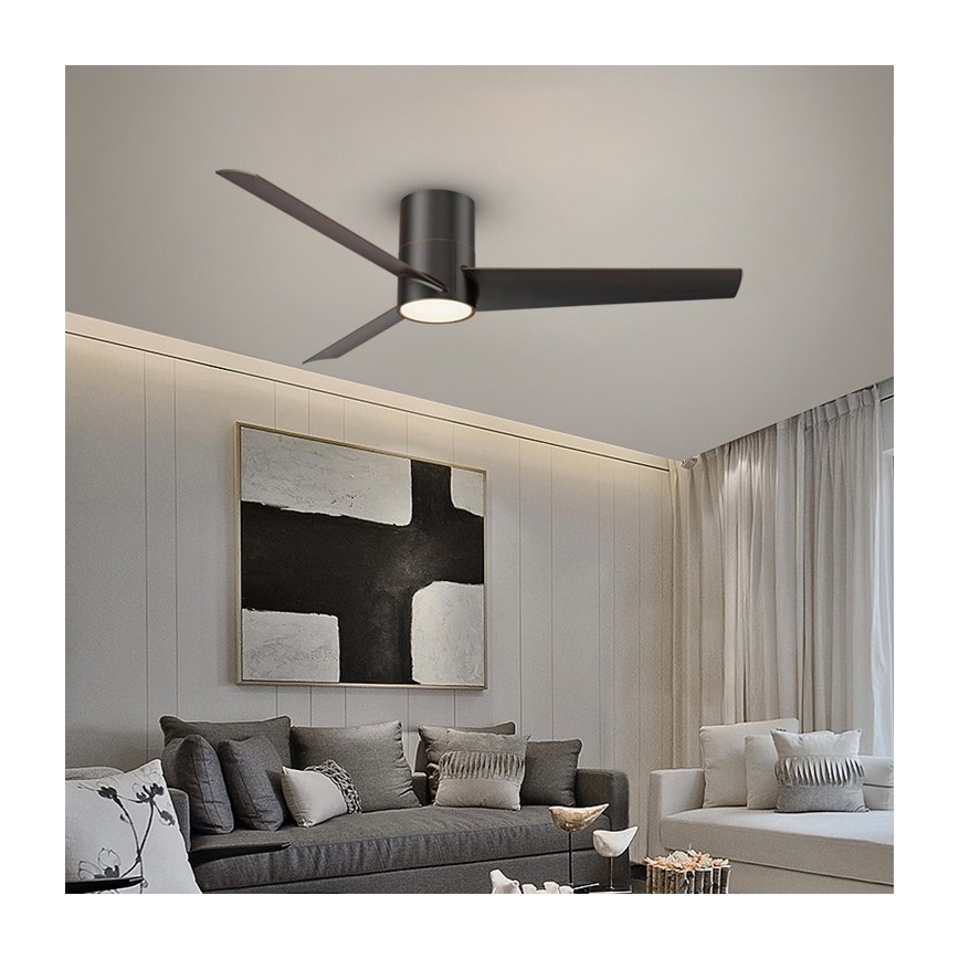 Immax NEO 07135-B - LED Prigušivi stropni ventilator FRESH LED/18W/230V Wi-Fi Tuya crna + daljinski upravljač