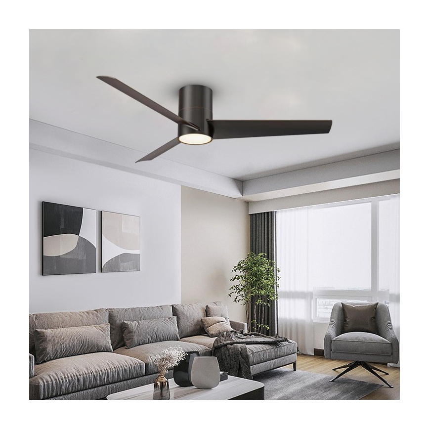Immax NEO 07135-B - LED Prigušivi stropni ventilator FRESH LED/18W/230V Wi-Fi Tuya crna + daljinski upravljač