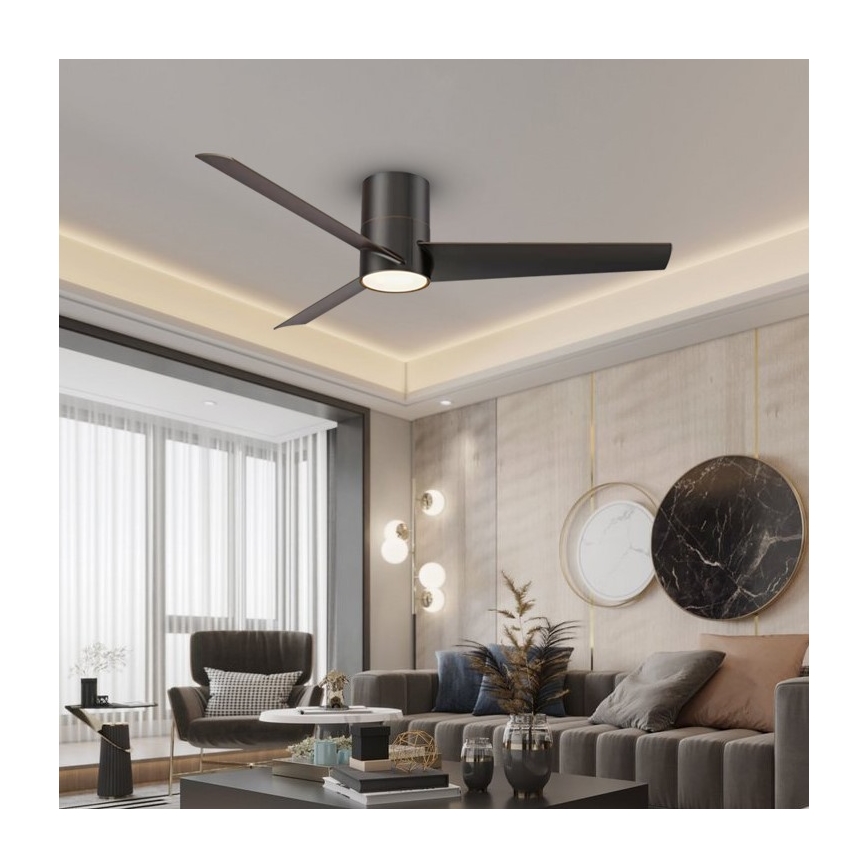 Immax NEO 07135-B - LED Prigušivi stropni ventilator FRESH LED/18W/230V Wi-Fi Tuya crna + daljinski upravljač