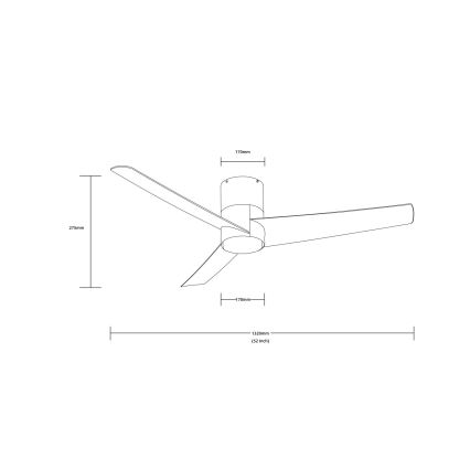 Immax NEO 07135-B - LED Prigušivi stropni ventilator FRESH LED/18W/230V Wi-Fi Tuya crna + daljinski upravljač