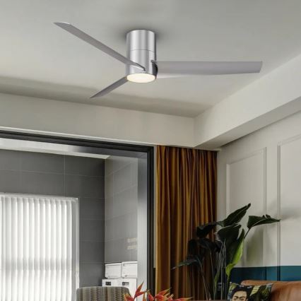 Immax NEO 07135-S - LED Prigušivi stropni ventilator FRESH LED/18W/230V Wi-Fi Tuya mat krom + daljinski upravljač
