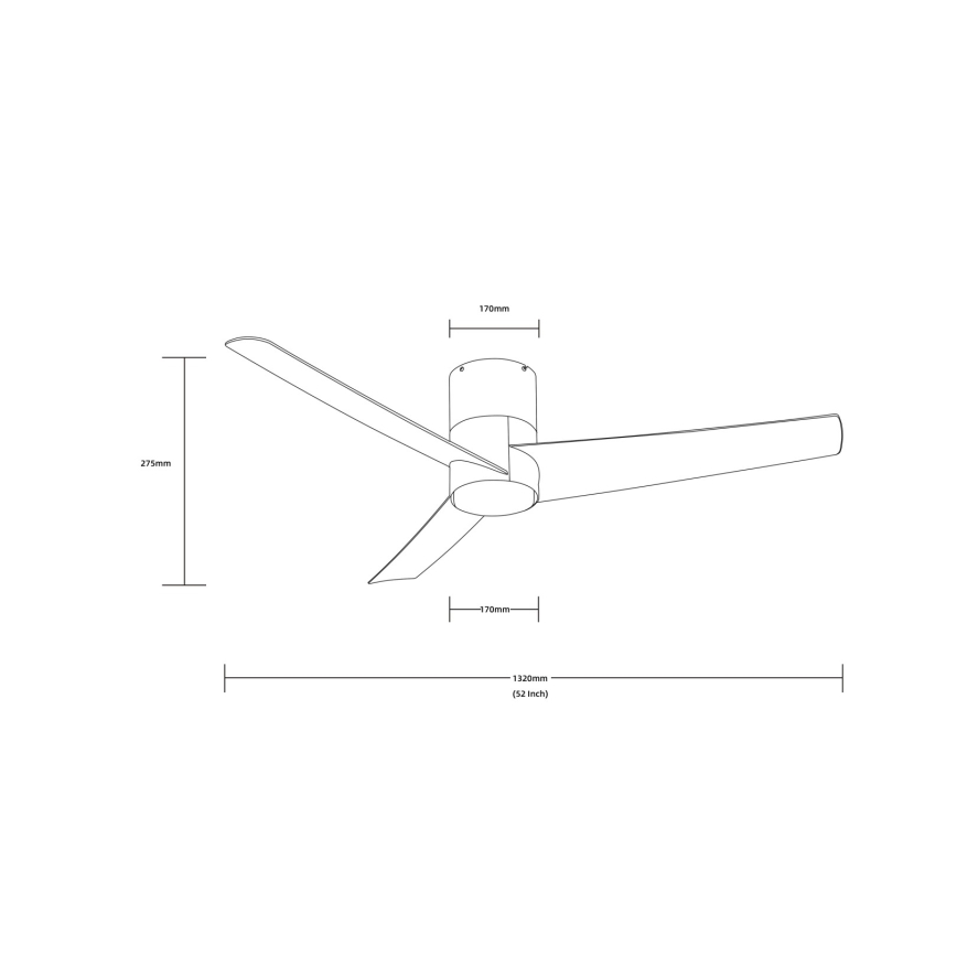 Immax NEO 07135-S - LED Prigušivi stropni ventilator FRESH LED/18W/230V Wi-Fi Tuya mat krom + daljinski upravljač