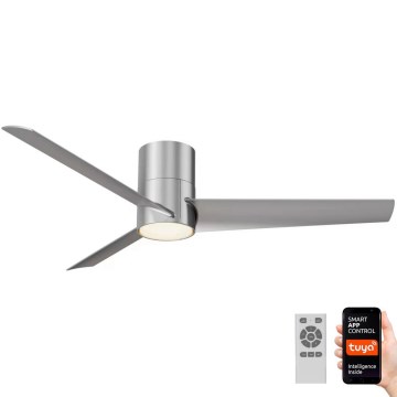Immax NEO 07135-S - LED Stropni ventilator FRESH LED/18W/230V Wi-Fi Tuya mat krom + daljinski upravljač