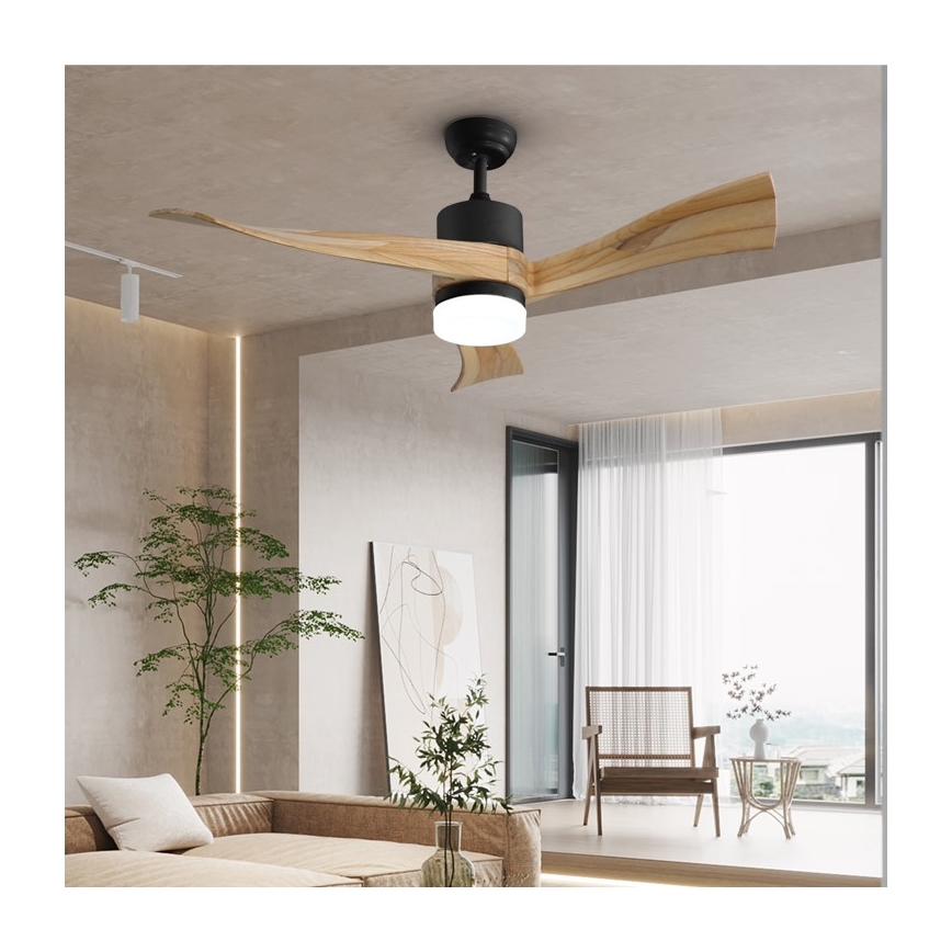 Immax NEO 07136-B - LED Prigušivi stropni ventilator SOFISTICADO LED/18W/230V hrast Wi-Fi Tuya + daljinski upravljač