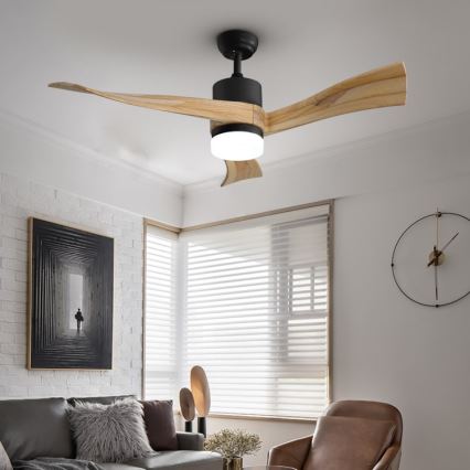 Immax NEO 07136-B - LED Prigušivi stropni ventilator SOFISTICADO LED/18W/230V hrast Wi-Fi Tuya + daljinski upravljač