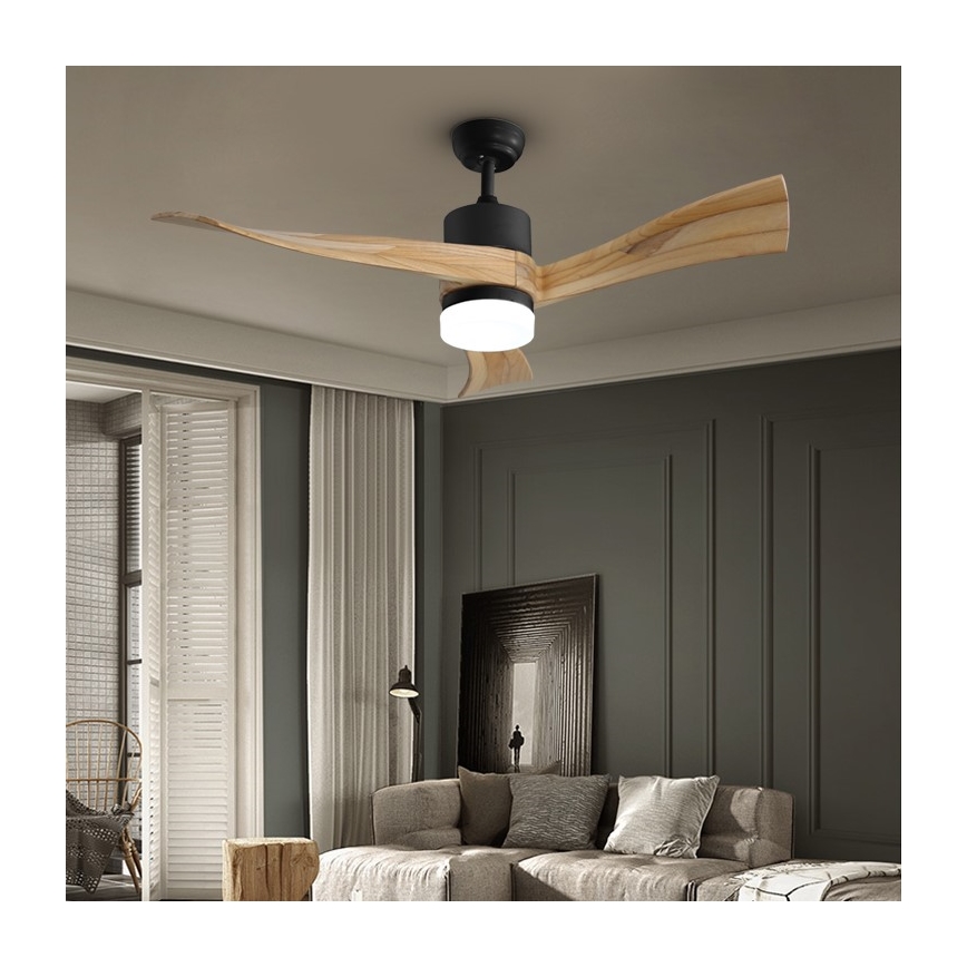 Immax NEO 07136-B - LED Stropni ventilator SOFISTICADO LED/18W/230V hrast Wi-Fi Tuya + daljinski upravljač