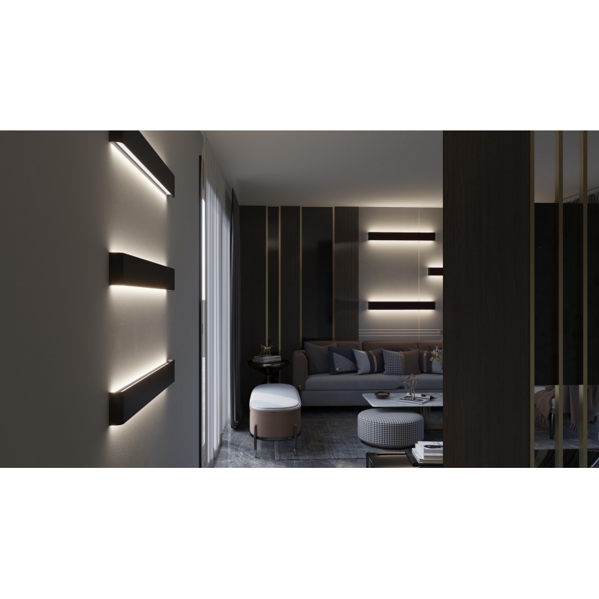 Immax NEO 07137-B - LED SMART Prigušiva zidna svjetiljka LINEA crna LED/40W/230V + daljinski upravljač 76 cm Tuya ZigBee