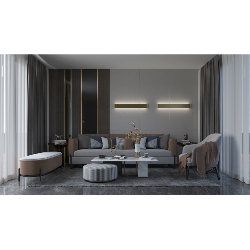 Immax NEO 07137-G - LED SMART Prigušiva zidna svjetiljka LINEA zlatna LED/40W/230V + daljinski upravljač 76 cm Tuya ZigBee