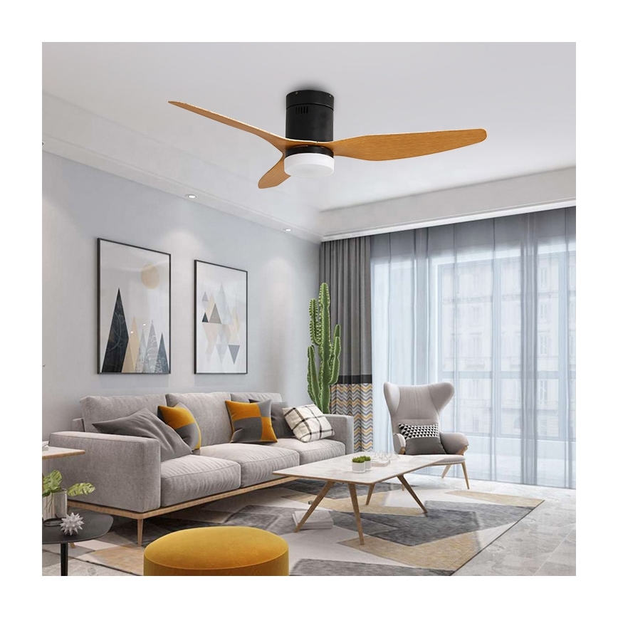 Immax NEO 07142-B - LED Stropni ventilator NEO LITE VENTO LED/18W/230V Tuya Wi-Fi crna/drvo + daljinski upravljač