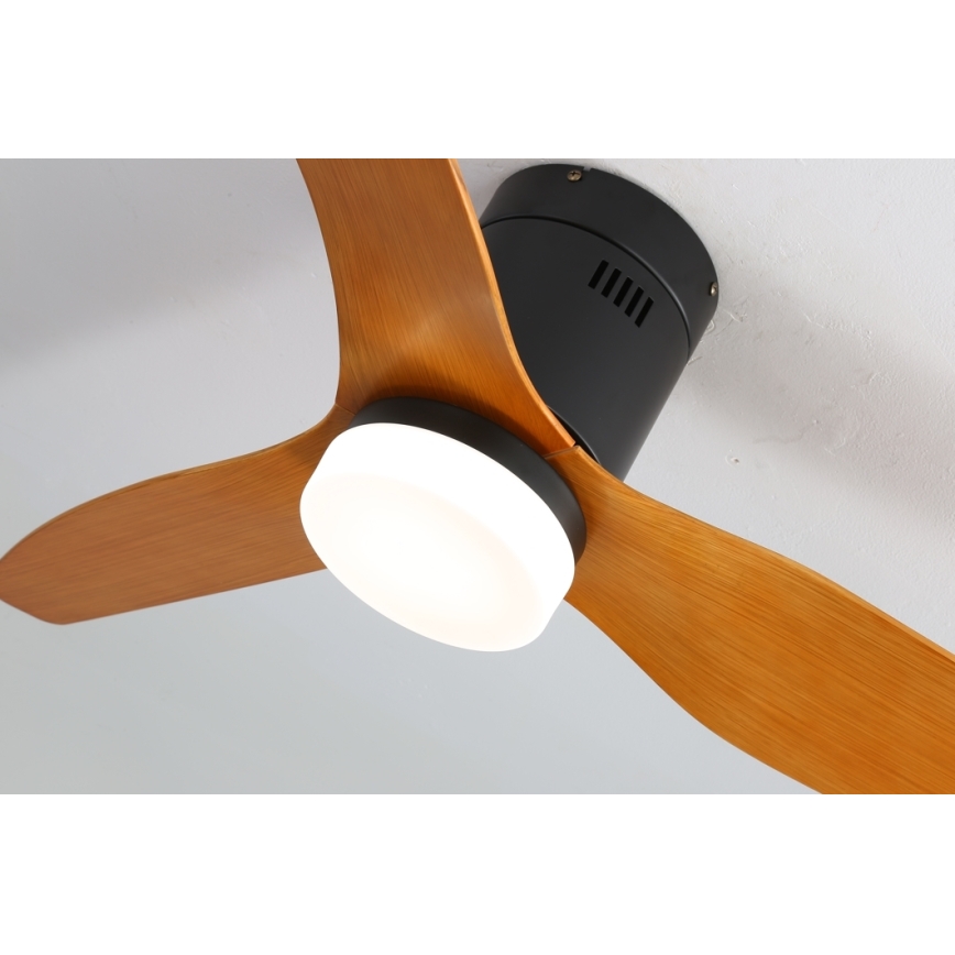 Immax NEO 07142-B - LED Stropni ventilator NEO LITE VENTO LED/18W/230V Tuya Wi-Fi crna/drvo + daljinski upravljač