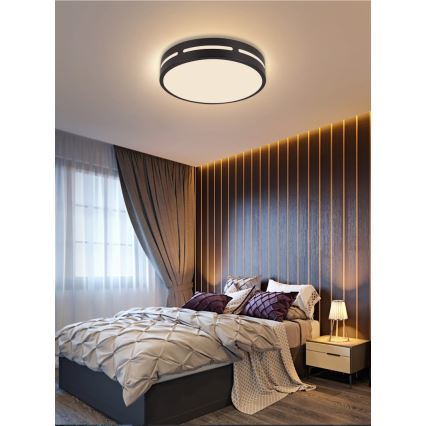 Immax NEO 07152-B30 - LED Prigušiva stropna svjetiljka NEO LITE PERFECTO LED/24W/230V Wi-Fi Tuya crna + daljinski upravljač