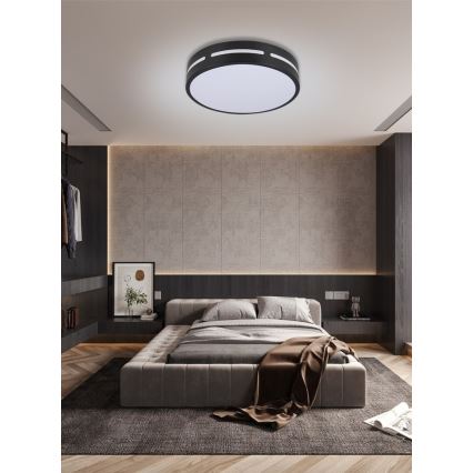 Immax NEO 07152-B50 - LED Prigušiva stropna svjetiljka NEO LITE PERFECTO LED/48W/230V Wi-Fi Tuya crna + daljinski upravljač