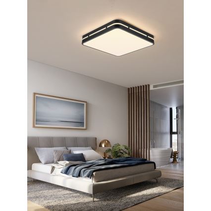 Immax NEO 07154-B42 - LED Prigušiva stropna svjetiljka NEO LITE PERFECTO LED/48W/230V Wi-Fi Tuya crna + daljinski upravljač