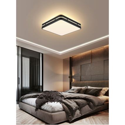 Immax NEO 07154-B42 - LED Prigušiva stropna svjetiljka NEO LITE PERFECTO LED/48W/230V Wi-Fi Tuya crna + daljinski upravljač