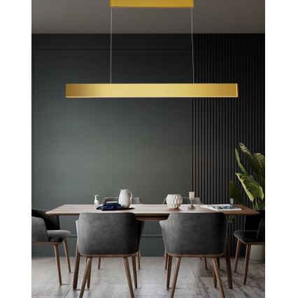 Immax NEO 07157-G120X - LED RGB+CCTW Prigušivi luster na sajli MILANO LED/40W/230V Tuya zlatna