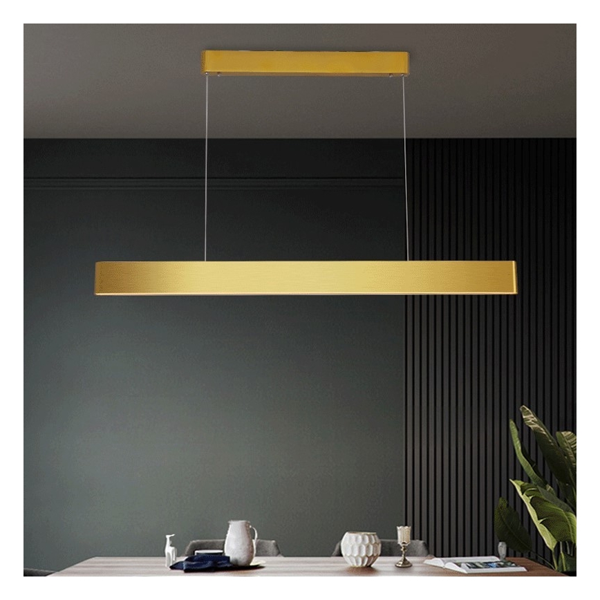 Immax NEO 07157-G120X - LED RGB+CCTW Prigušivi luster na sajli MILANO LED/40W/230V Tuya zlatna