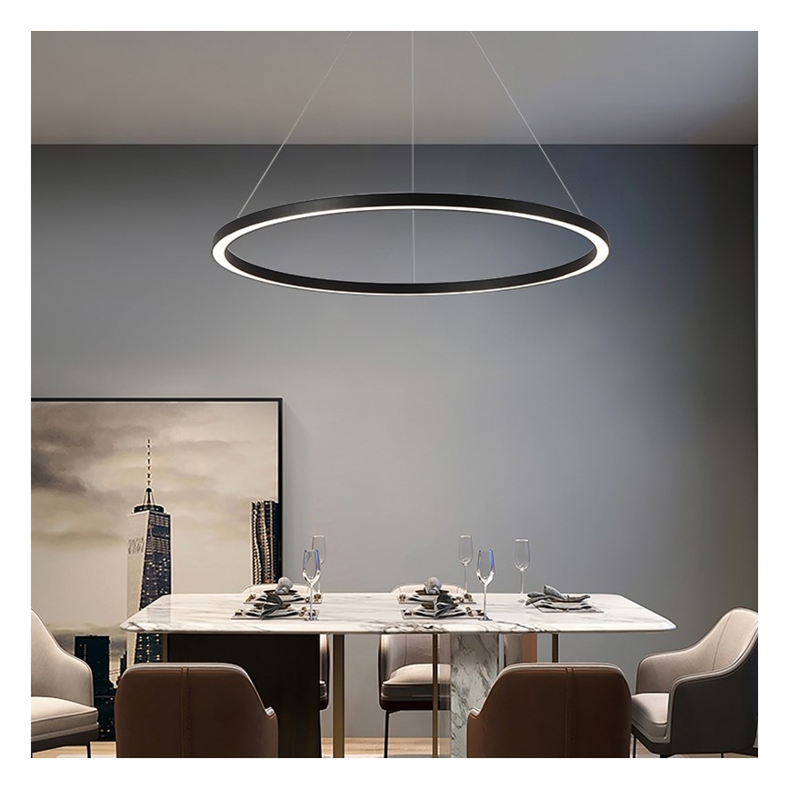 Immax NEO 07158-B80 - LED Prigušivi luster na sajli FINO LED/60W/230V Tuya crna + daljinski upravljač