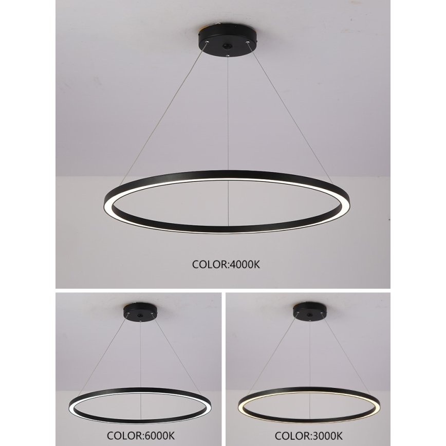 Immax NEO 07158-B80 - LED Prigušivi luster na sajli FINO LED/60W/230V Tuya crna + daljinski upravljač