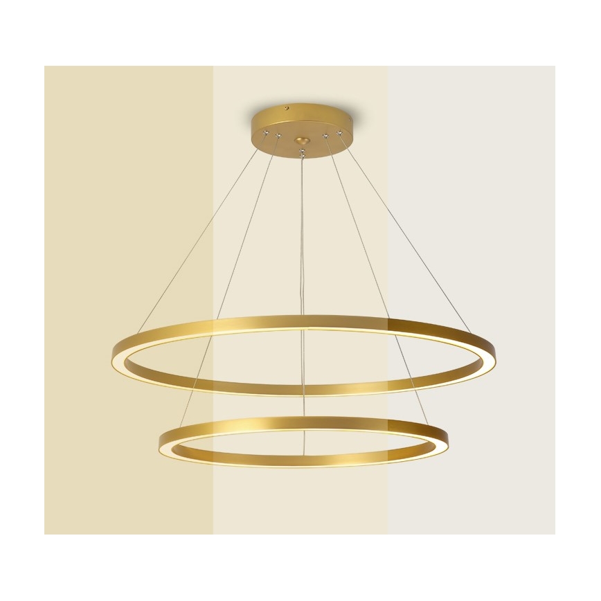 Immax NEO 07159-G80-60 - LED Prigušivi luster na sajli FINO LED/93W/230V Tuya zlatna + daljinski upravljač
