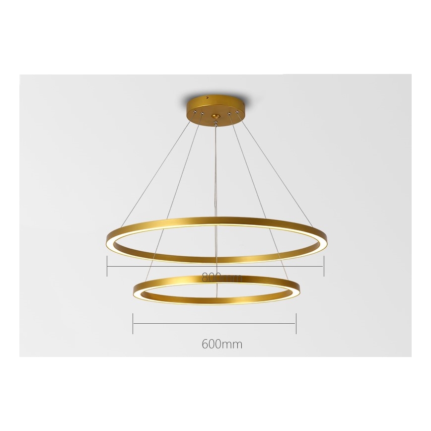Immax NEO 07159-G80-60 - LED Prigušivi luster na sajli FINO LED/93W/230V Tuya zlatna + daljinski upravljač