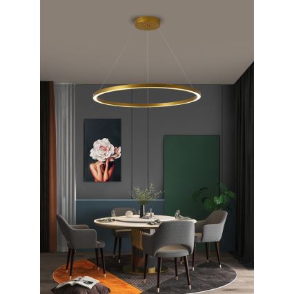 Immax NEO 07159-G80 - LED Prigušivi luster na sajli FINO LED/60W/230V Tuya zlatna + daljinski upravljač