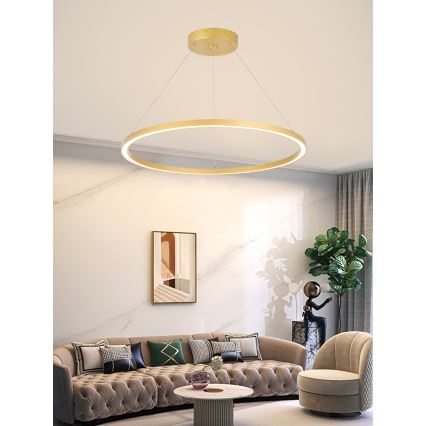 Immax NEO 07159-G80 - LED Prigušivi luster na sajli FINO LED/60W/230V Tuya zlatna + daljinski upravljač