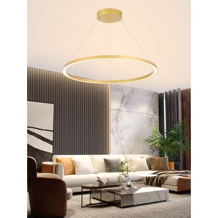 Immax NEO 07159-G80 - LED Prigušivi luster na sajli FINO LED/60W/230V Tuya zlatna + daljinski upravljač