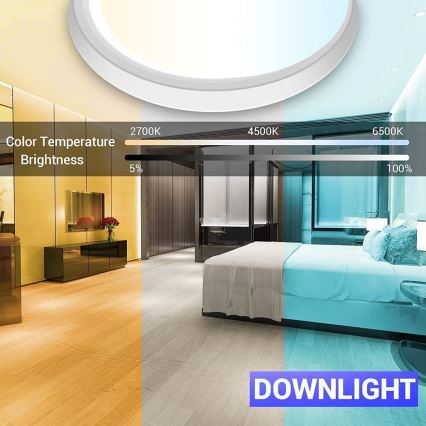 Immax NEO 07164-40 - LED RGB+CCT stropna svjetiljka s mogućnošću prigušivanja NEO LITE TUDO LED/50W/230V Wi-Fi Tuya + daljinski upravljač