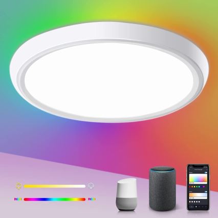 Immax NEO 07164-40 - LED RGB+CCT Prigušiva stropna svjetiljka NEO LITE TUDO LED/50W/230V Wi-Fi Tuya + daljinski upravljač