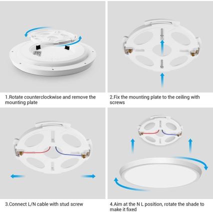 Immax NEO 07164-40 - LED RGB+CCT Prigušiva stropna svjetiljka NEO LITE TUDO LED/50W/230V Wi-Fi Tuya + daljinski upravljač