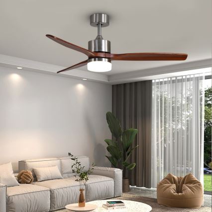 Immax NEO 07165-S - LED Stropni ventilator ELEGANTE LED/18W/230V hrast Wi-Fi Tuya + daljinski upravljač
