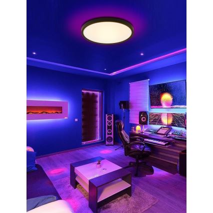 Immax NEO 07166-B40 - LED RGB+CCT Prigušiva stropna svjetiljka NEO LITE TUDO LED/50W/230V Wi-Fi Tuya crna + daljinski upravljač