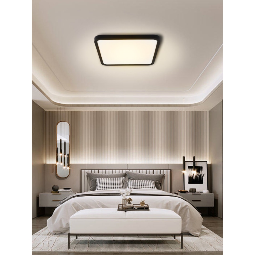 Immax NEO 07167-B40 - LED RGB+CCT Prigušiva stropna svjetiljka NEO LITE TUDO LED/50W/230V Wi-Fi Tuya crna + daljinski upravljač