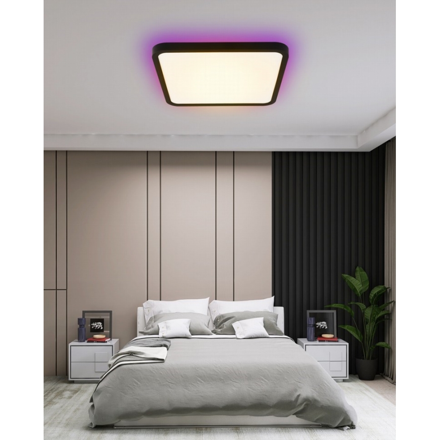Immax NEO 07167-B40 - LED RGB+CCT Prigušiva stropna svjetiljka NEO LITE TUDO LED/50W/230V Wi-Fi Tuya crna + daljinski upravljač