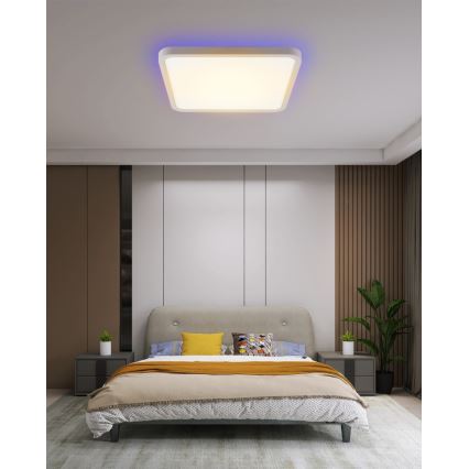 Immax NEO 07168-W40 - LED RGB+CCT Prigušiva stropna svjetiljka NEO LITE TUDO LED/50W/230V Wi-Fi Tuya bijela + daljinski upravljač