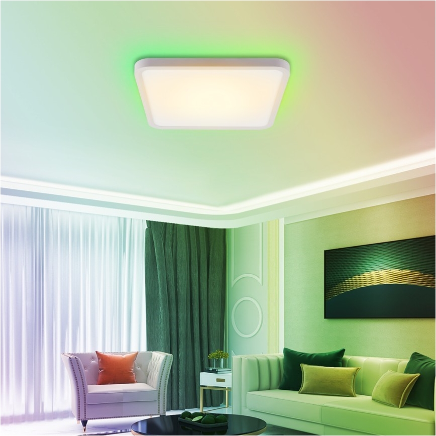 Immax NEO 07168-W40 - LED RGB+CCT Prigušiva stropna svjetiljka NEO LITE TUDO LED/50W/230V Wi-Fi Tuya bijela + daljinski upravljač