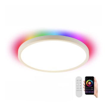 Immax NEO 07169-W60 - LED RGB+CCT stropna svjetiljka s prigušivanjem NEO LITE TUDO 65W/230V 2700-6500K Wi-Fi Tuya + daljinski upravljač bijela