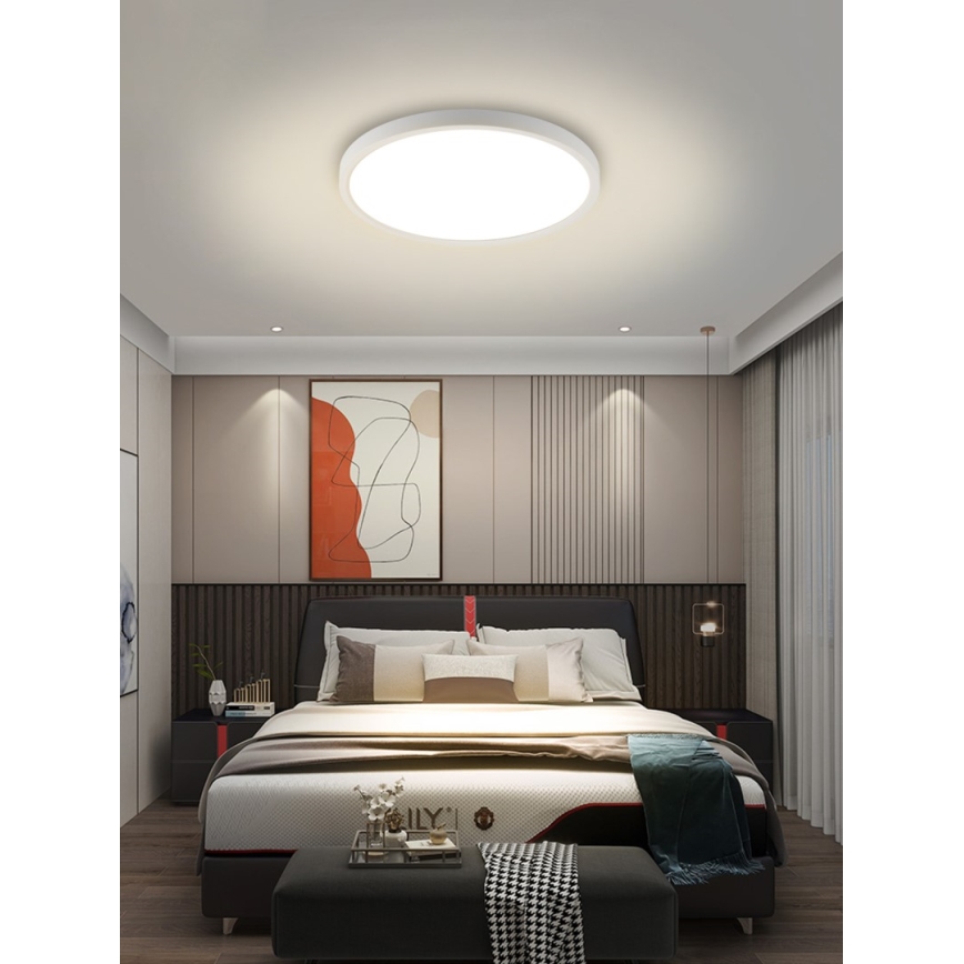 Immax NEO 07169-W60 - LED RGB+CCT Prigušiva stropna svjetiljka NEO LITE TUDO 65W/230V 2700-6500K Wi-Fi Tuya + daljinski upravljač bijela