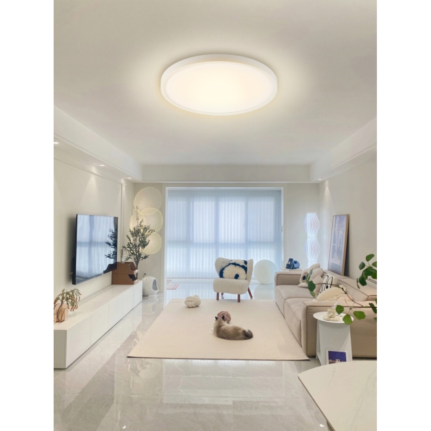 Immax NEO 07169-W60 - LED RGB+CCT Prigušiva stropna svjetiljka NEO LITE TUDO 65W/230V 2700-6500K Wi-Fi Tuya + daljinski upravljač bijela
