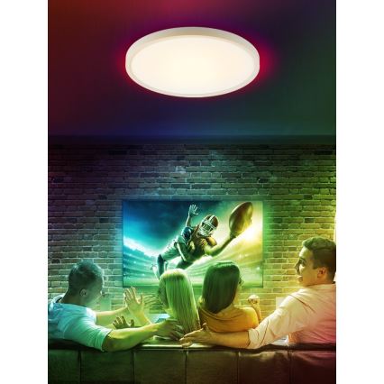 Immax NEO 07169-W60 - LED RGB+CCT Prigušiva stropna svjetiljka NEO LITE TUDO 65W/230V 2700-6500K Wi-Fi Tuya + daljinski upravljač bijela
