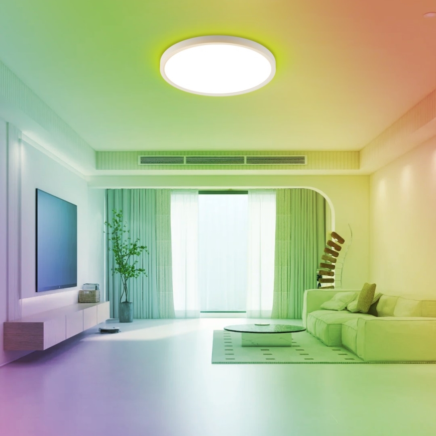 Immax NEO 07169-W60 - LED RGB+CCT Prigušiva stropna svjetiljka NEO LITE TUDO 65W/230V 2700-6500K Wi-Fi Tuya + daljinski upravljač bijela