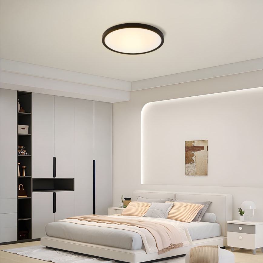 Immax NEO 07170-B60 - LED RGB+CCT Prigušiva stropna svjetiljka NEO LITE TUDO LED/65W/230V 2700-6500K Wi-Fi Tuya crna + daljinski upravljač