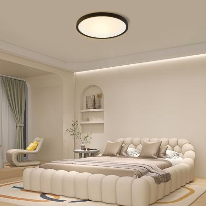 Immax NEO 07170-B60 - LED RGB+CCT Prigušiva stropna svjetiljka NEO LITE TUDO LED/65W/230V 2700-6500K Wi-Fi Tuya crna + daljinski upravljač