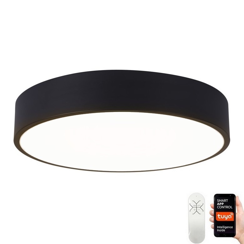 Immax NEO 07201L - LED Prigušiva stropna svjetiljka RONDATE LED/28W/230V crna Tuya + daljinski upravljač