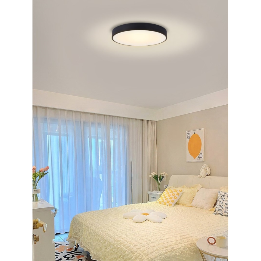Immax NEO 07202L - LED Prigušiva stropna svjetiljka RONDATE LED/53W/230V crna Tuya + daljinski upravljač