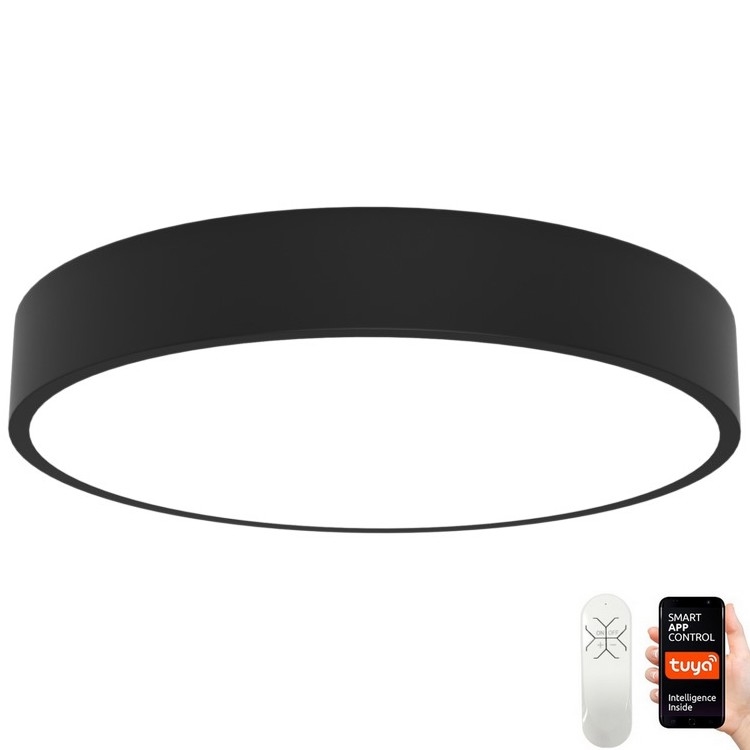 Immax NEO 07202L - LED Prigušiva stropna svjetiljka RONDATE LED/53W/230V crna Tuya + daljinski upravljač