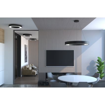 Immax NEO 07209L - LED Prigušiva stropna svjetiljka PASTEL LED/53W/230V 60 cm crna Tuya + daljinski upravljač