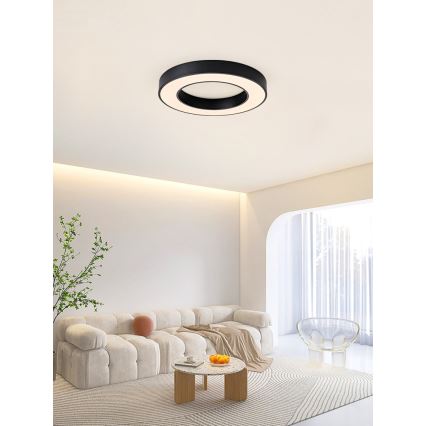 Immax NEO 07209L - LED Prigušiva stropna svjetiljka PASTEL LED/53W/230V 60 cm crna Tuya + daljinski upravljač