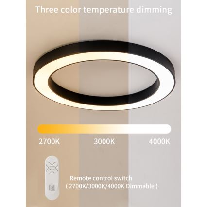 Immax NEO 07210L - LED Prigušiva stropna svjetiljka PASTEL LED/68W/230V 95 cm crna Tuya + daljinski upravljač