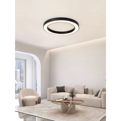 Immax NEO 07210L - LED Prigušiva stropna svjetiljka PASTEL LED/68W/230V 95 cm crna Tuya + daljinski upravljač